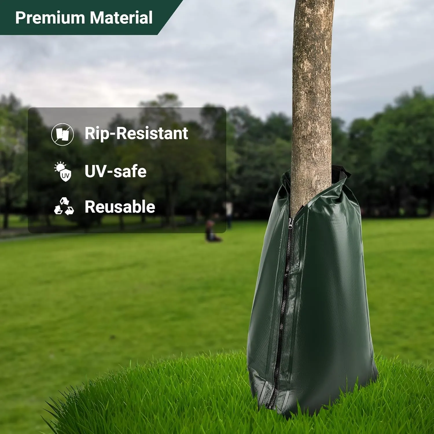 Tree Watering Bags 20 Gallon, Slow Release Gator Bags for Trees, Durable PVC Tree Drip Irrigation Bags with Heavy Duty Zipper, Deep Root Targeting - 5 Pack