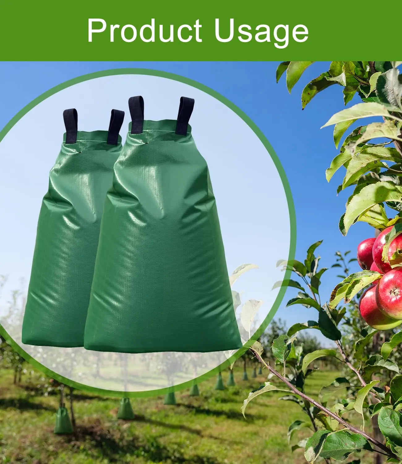 Tree Watering Bags, 20 Gallon Slow Release Watering Bag for Trees, Slow Release Drip Tree Irrigation System, Drip Irrigation Bag for Newly Planted or Established Trees (2 Pack)