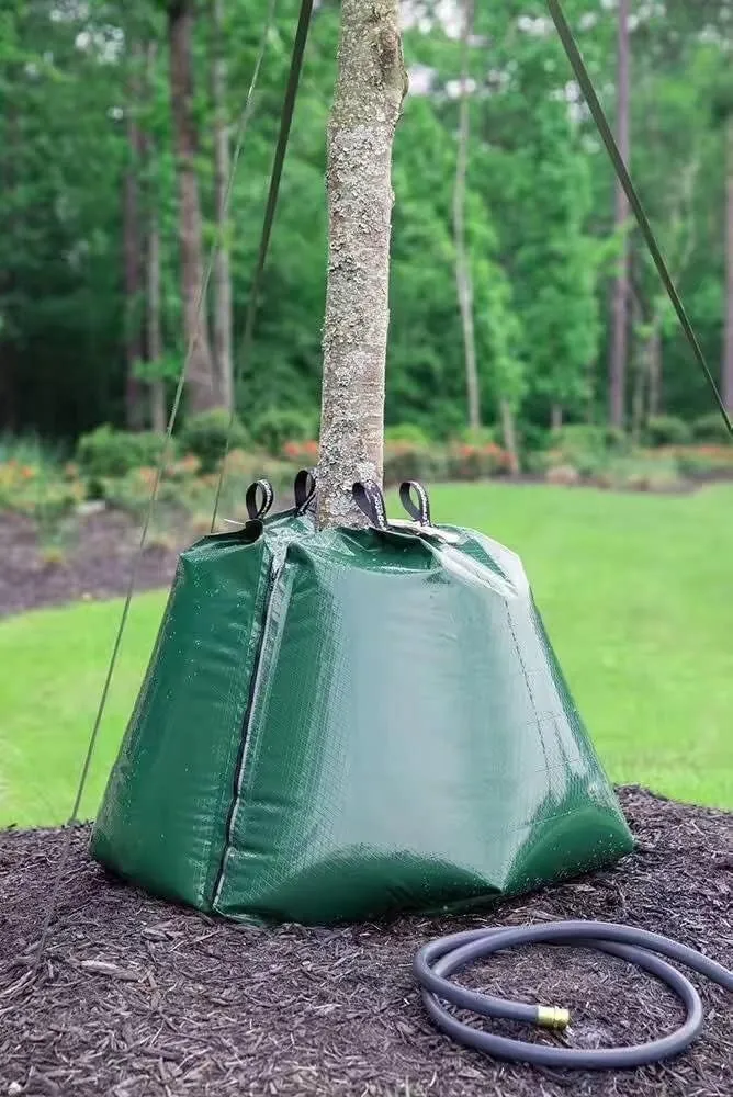 Tree Watering Bags Adjustable with Dropper, Durable PVC Slow Release Irrigation Drip Pouch with Zipper 20 Gallon 5 Pack