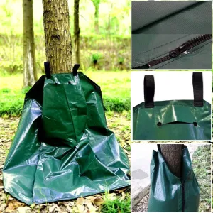 Tree Watering Bags Adjustable with Dropper, Durable PVC Slow Release Irrigation Drip Pouch with Zipper 20 Gallon 5 Pack