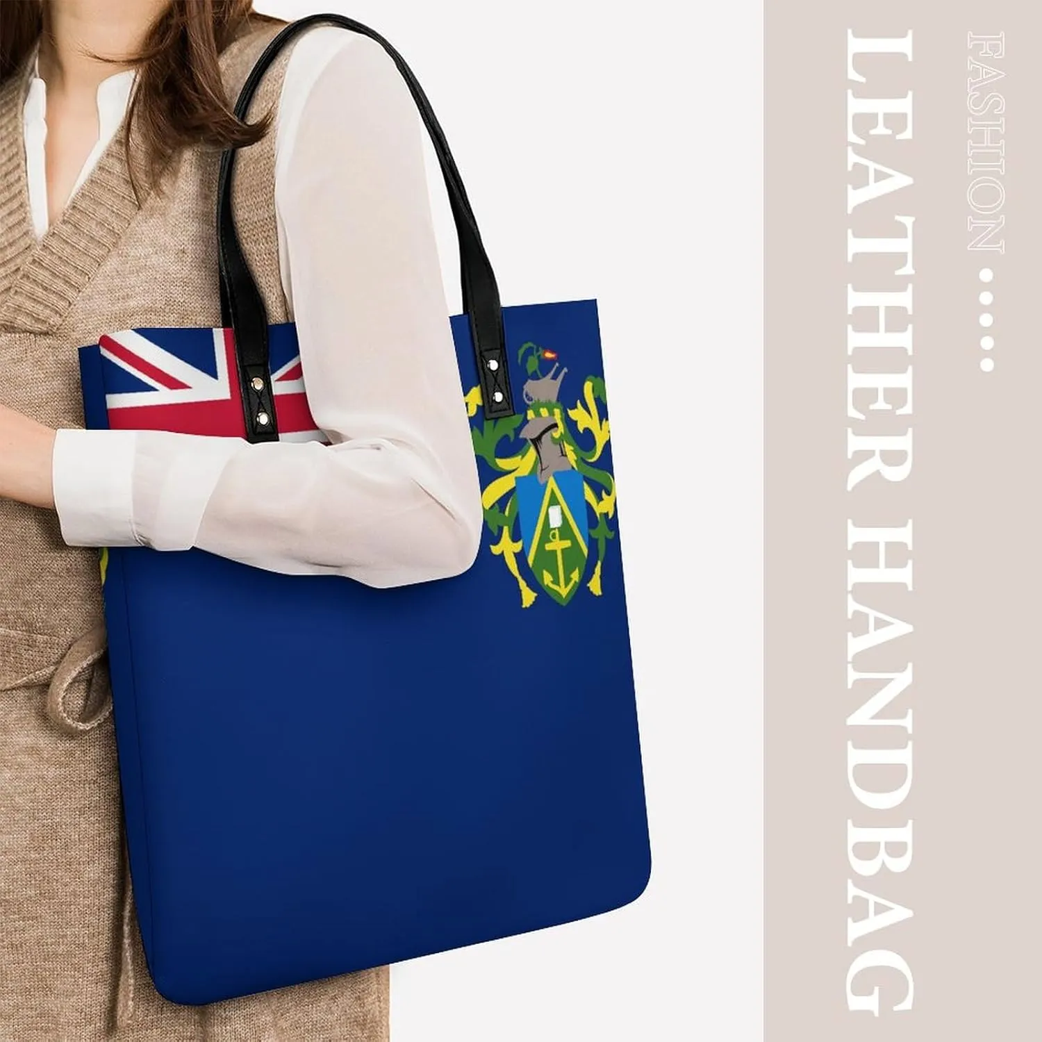 Trendy Pitcairn Lslands Flag Women's Tote Bag Spacious Handbag for Work Travel and Casual Outings