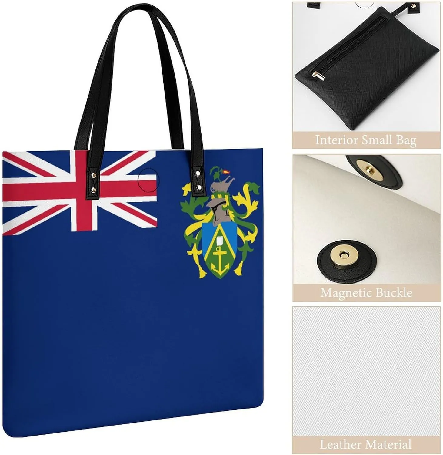Trendy Pitcairn Lslands Flag Women's Tote Bag Spacious Handbag for Work Travel and Casual Outings
