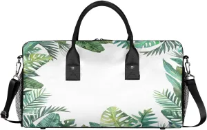 Tropical Palm Leaves Jungle Leaf Travel Duffle Bag for Women Men Foldable Waterproof Weekender Bag Carry on Tote for Overnight Sports Gym Palm Leaves