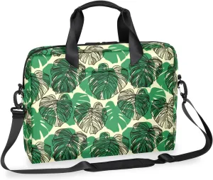 Tropical Palm Tree Leaves 14 15 15.6 inch Laptop Briefcase Shoulder Bag Leaf Waterproof Travel Laptop Sleeve Case Work Computer Cover Carrying Bag