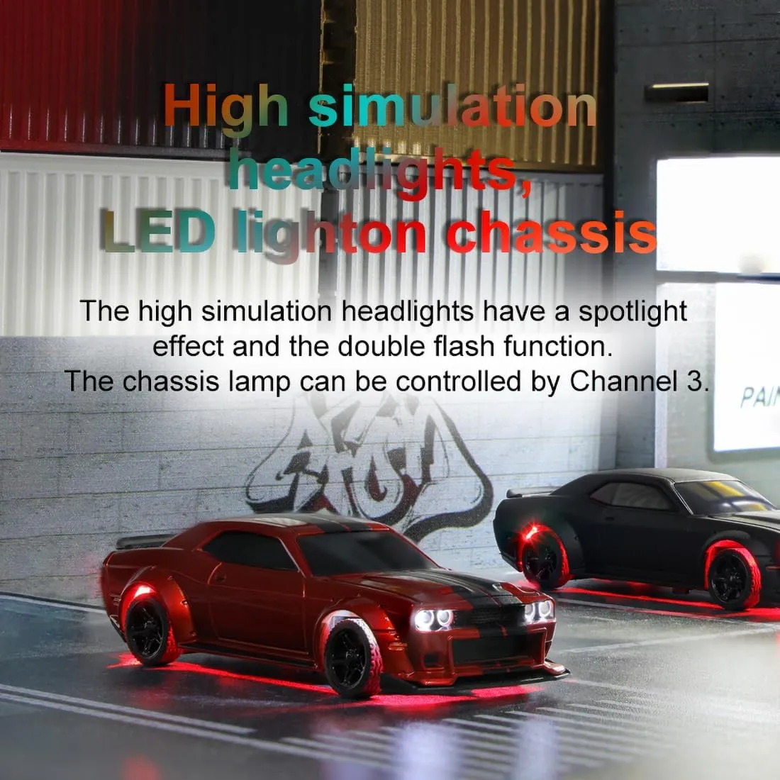 TurboRC C75-Red 1:76 Mini Sports Car 4CH 2.4GHZ Remote Control Full Proportional RTR Kit with 2 Replaceable Body Shell