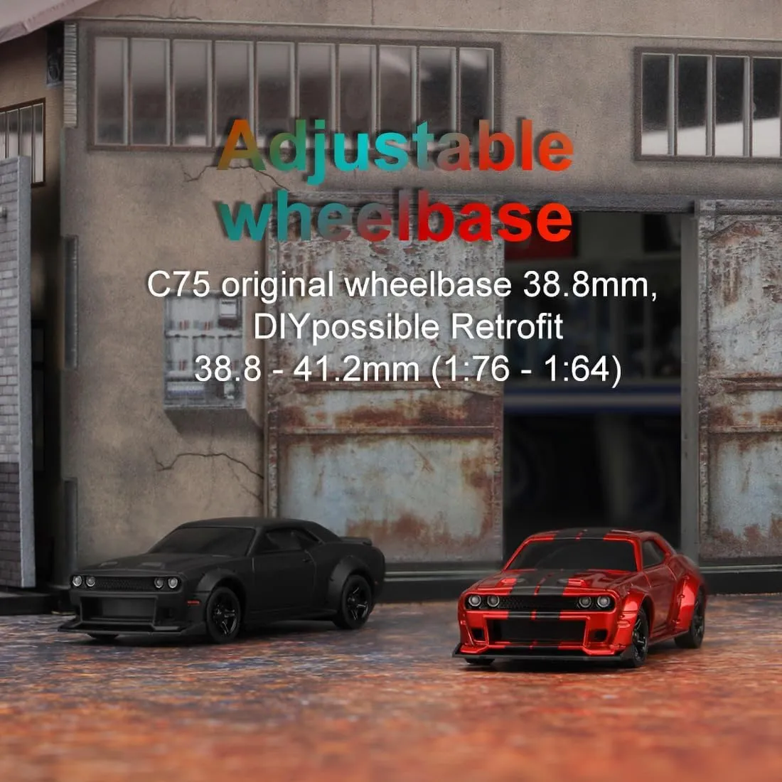 TurboRC C75-Red 1:76 Mini Sports Car 4CH 2.4GHZ Remote Control Full Proportional RTR Kit with 2 Replaceable Body Shell