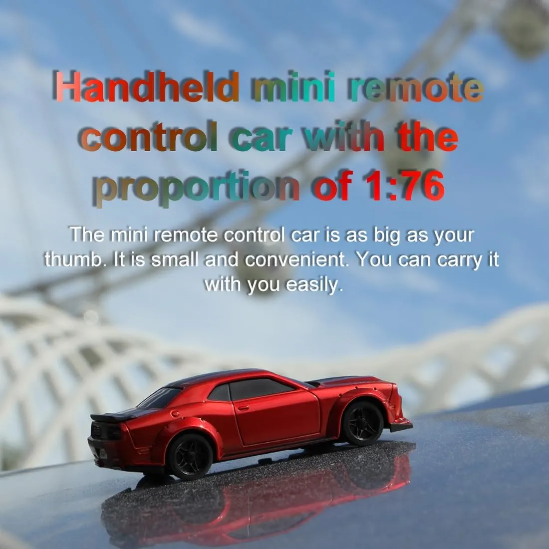TurboRC C75-Red 1:76 Mini Sports Car 4CH 2.4GHZ Remote Control Full Proportional RTR Kit with 2 Replaceable Body Shell