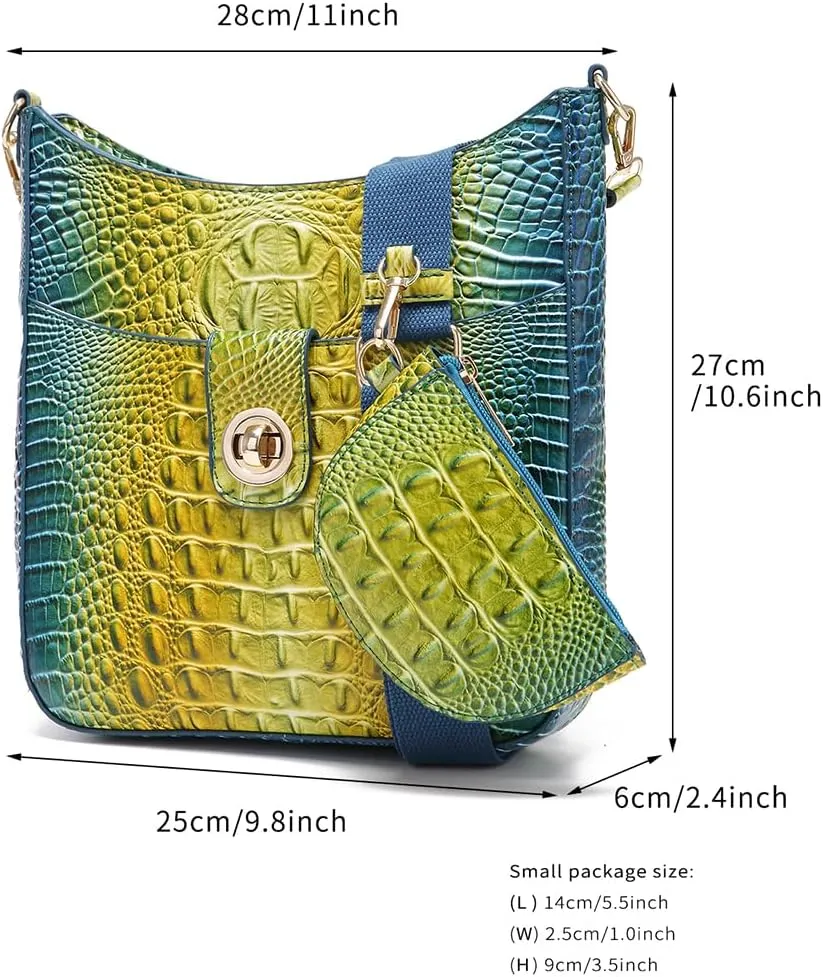 UBALDI Women Purse Satchel Bag Long Crossbody Classy Tote Bag Shoulder Purse Vegan Leather Ladies Handbags Embossed Pattern