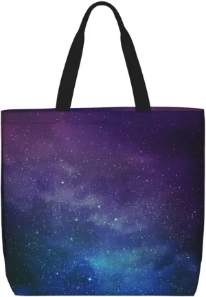 Universe with Stars Galaxy Interstellar print Women Tote Bags with Inner Bag Handbags with Pattern for Shopping Office
