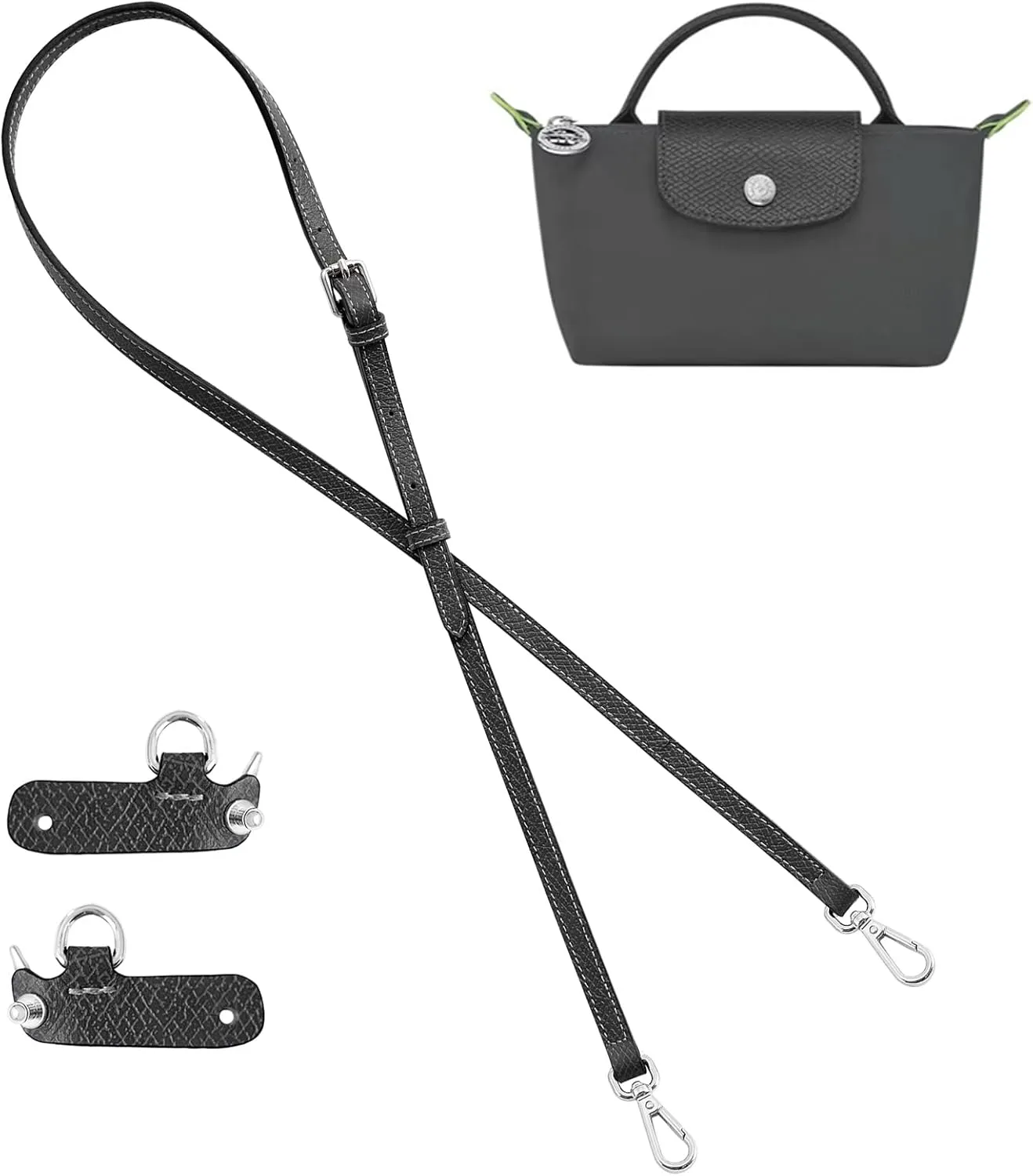 Upgraded Leather Purse Straps for Longchamp Mini Bag Conversion Kit, Bag Shoulder Strap Replacement Crossbody