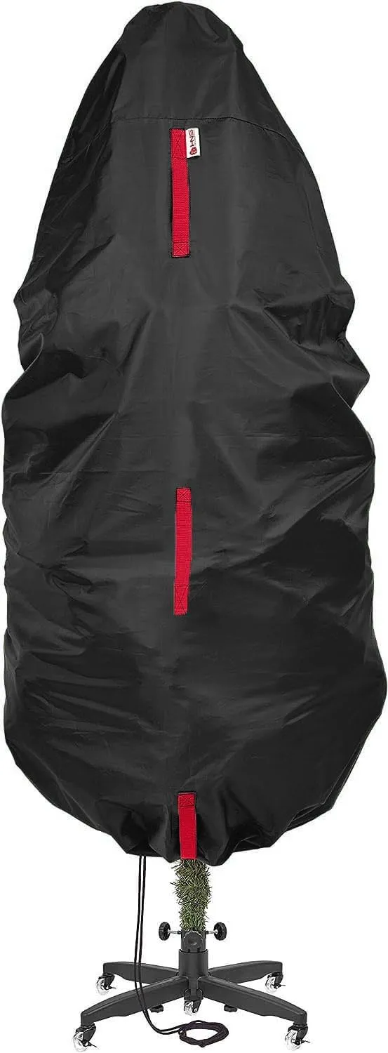Upright Christmas Tree Storage Bag – For Topiary Trees up to 5 ft Tall – Holiday Tree Covers, for Christmas Trees and Topiary Trees Durable, Lightweight, Easy, Vertical Xmas Storage Bags - Black