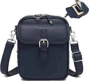 Urvashi Crossbody Leather Bag(10 ID slots   locking zipper), Keep Small Items Organized and Hands - Free When You Go