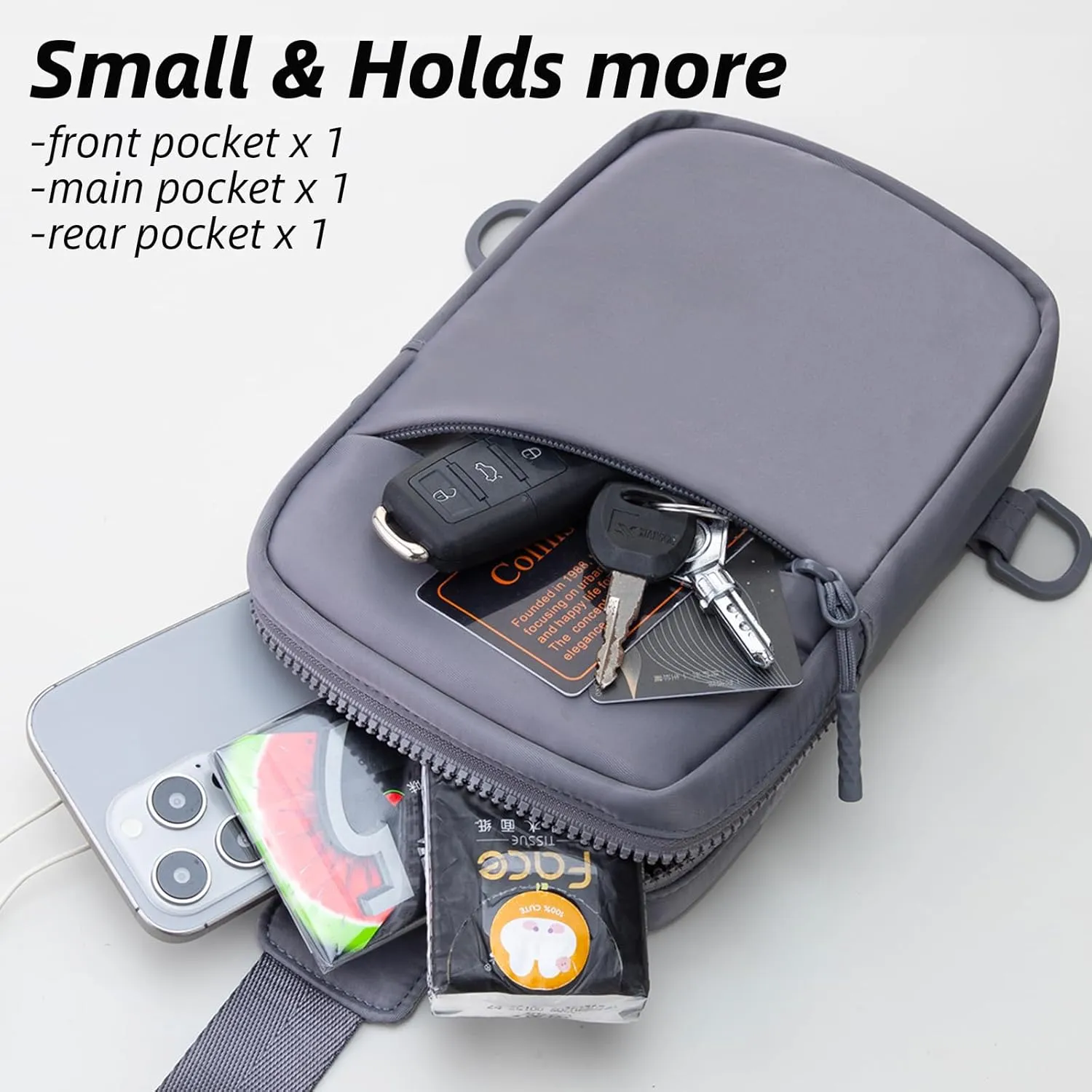 USHAKE Small Sling Bag for Women and Men, Water Resistant Crossbody Chest Bag Small Travel Bag for Casual, Travelling, Sport