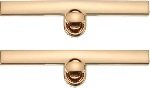 uxcell 2Pcs Twist Turn Lock Clasp, 3.74" x 0.39" Closures Lock Fasteners for Purse Aluminum Alloy Strip Bag Closure Clip Hardware Accessories for DIY Handbag Craft, Light Gold