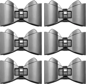 uxcell 6Pcs Twist Turn Lock Clasp, 2.36" x 1.5" Closures Lock Fasteners for Purse Aluminum Alloy Bowknot Bag Closure Clip Hardware Accessories for DIY Handbag Craft, Black