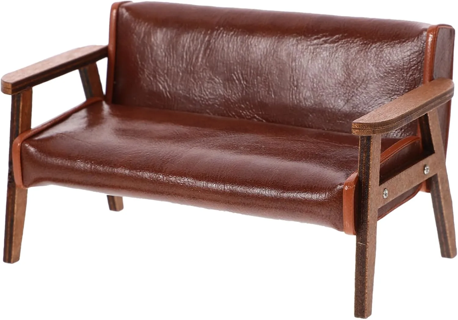 Vaguelly Miniature Chair Mini Sofa Leather Couch Outdoor Furniture Mini Bench Chair Miniature Recliner Chair Dollhouse Sofa 1 12 Scale Desktop Mini Furniture Miniature Armchair Wooden