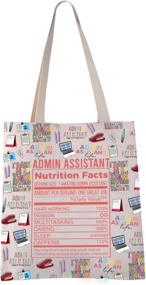 VAMSII Admin Assistant Tote Bag Administrative Assistant Appreciation Gift Office Staff Thanks Gift (Admin Assistant tote)