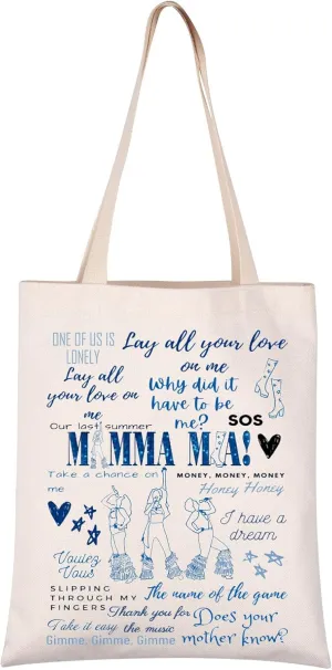 VAMSII Mama Mia Musical Tote Bag G Weekend Bag Does Your Mother Know Musical Lover Disco Bachelorette Bag