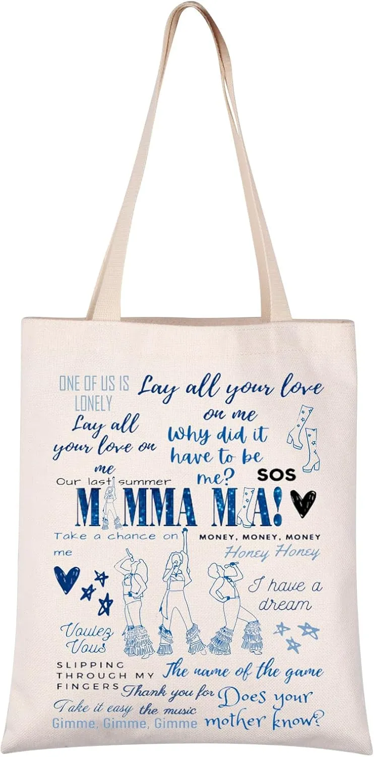 VAMSII Mama Mia Musical Tote Bag G Weekend Bag Does Your Mother Know Musical Lover Disco Bachelorette Bag