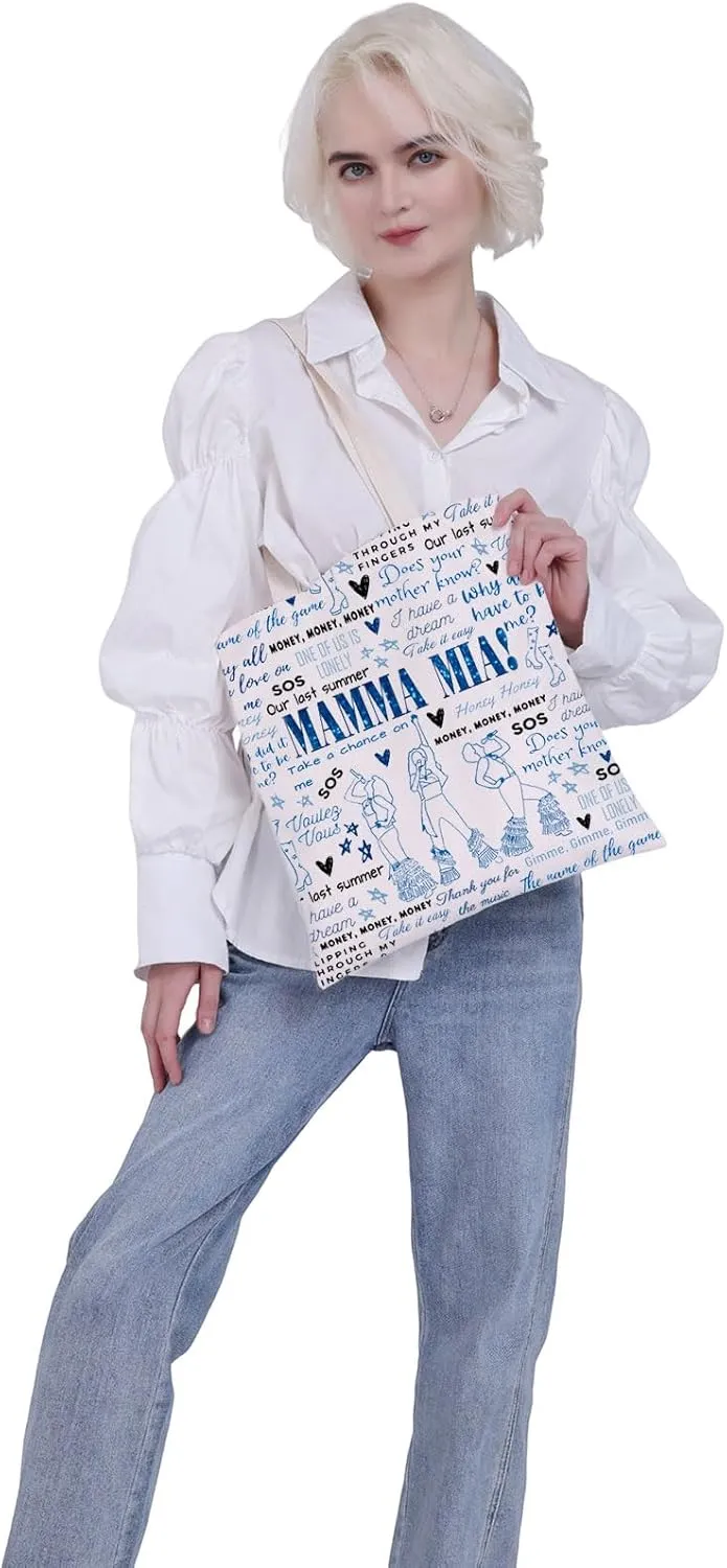 VAMSII Mama Mia Musical Tote Bag G Weekend Bag Does Your Mother Know Musical Lover Disco Bachelorette Bag