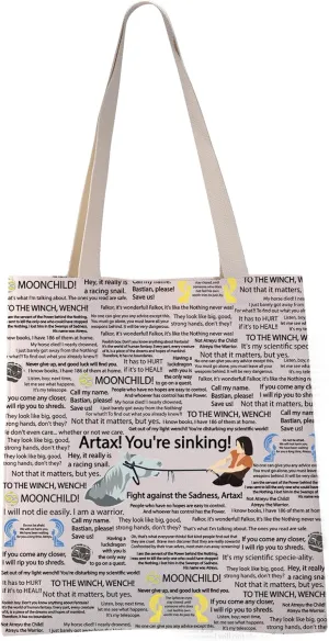 VAMSII Neverending Movie Tote Bag Luck Dragon Falkor Gift Artax! You're Sinking! Gift (MOONCHILD tote)