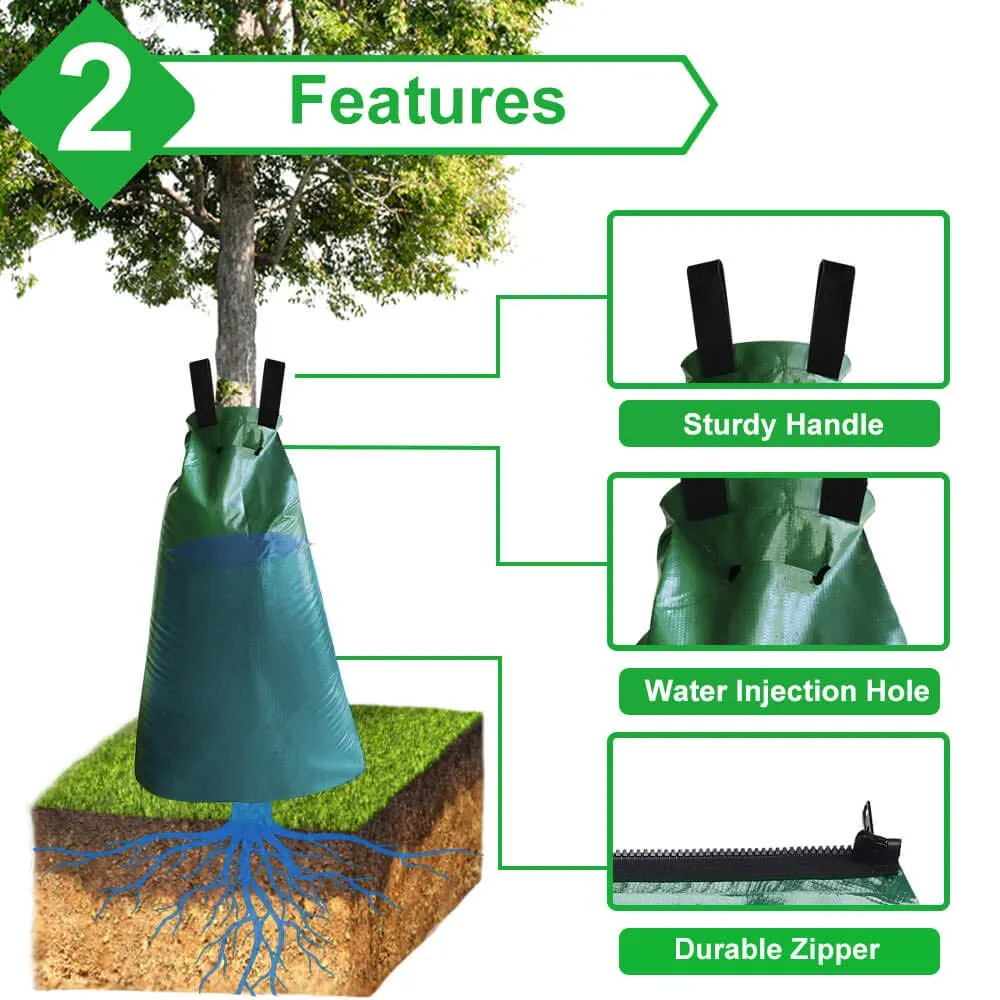 vensovo 2 Pack Tree Watering Bag - 20 Gallon Slow Release Tree Automatic Irrigation Bag with Zipper