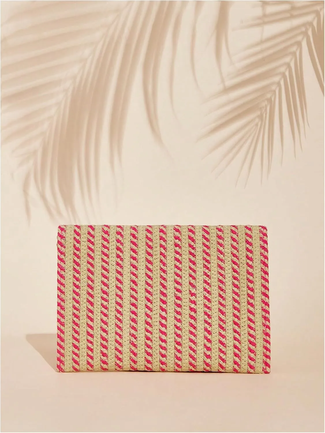 Verdusa Women's Striped Fringe Straw Clutch Handbags Envelope Handbags Purse