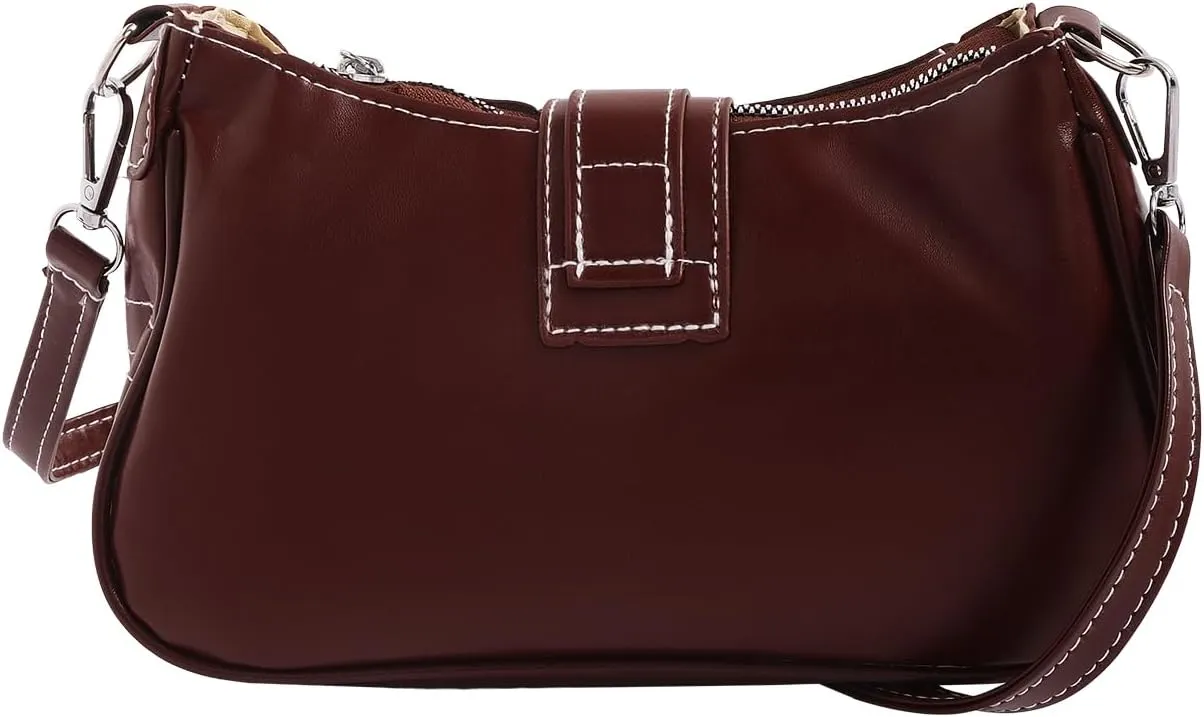 Verdusa Women's Y2K Punk Shoulder Handbags Star Pattern PU Leather Underarm Bag