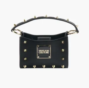 Versace Jeans Couture Black Gold Bag with Metal Studs