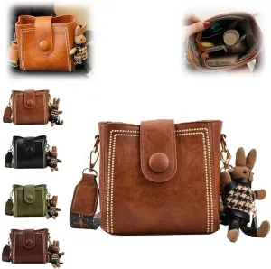 Vintage Fashion Bag with Adjustable Wider Shoulder Strap, Vintage Small Water Bucket Bag，Mini Crossbody Bags for Women