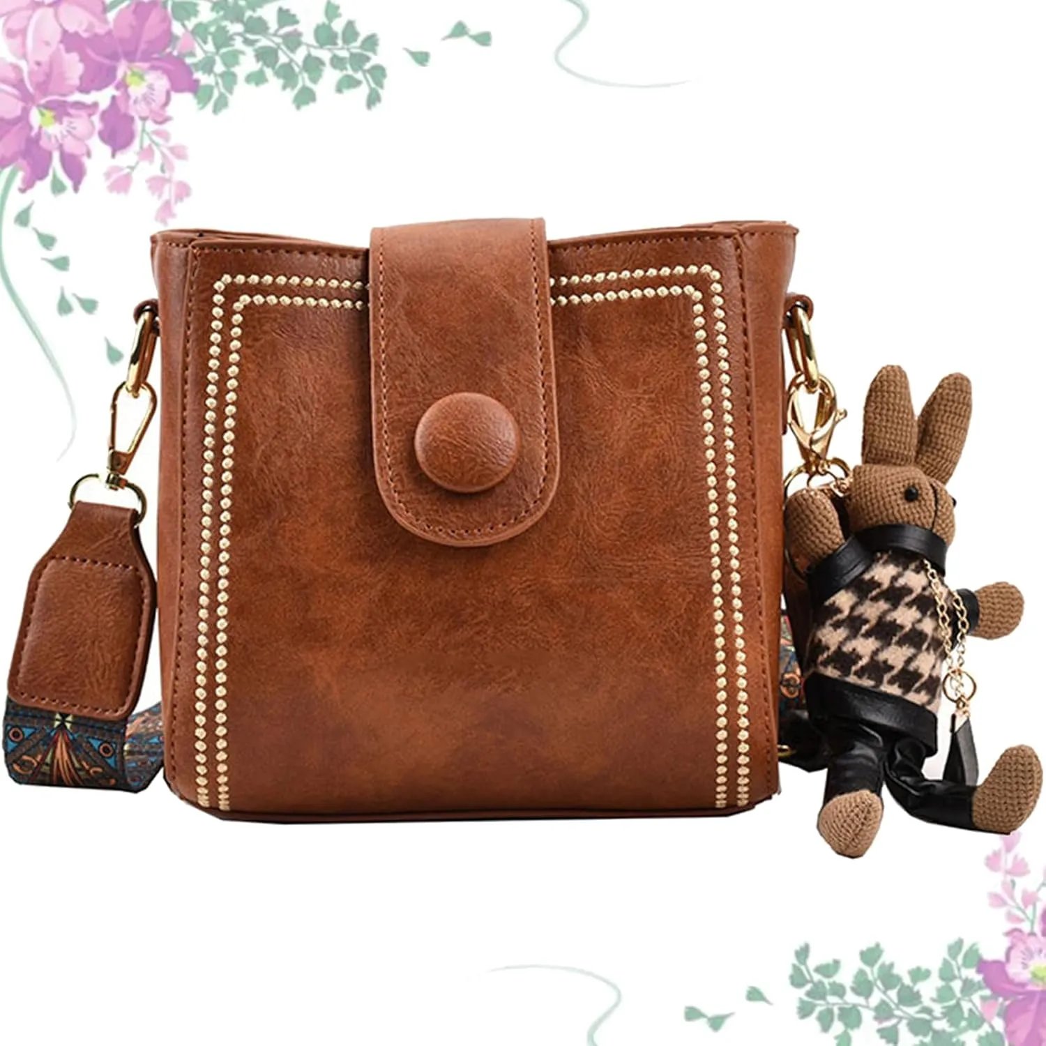 Vintage Retro Small Water Bucket Bag Crossbody Bags for Women Vintage Fashion Bag With Adjustable Wider Shoulder Strap