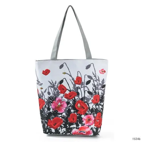 Vintage Tower Design Shoulder Bags Women Summer Floral Beach Bags For Female Single