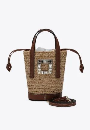 Viv' Skate Woven-Raffia Bucket Bag