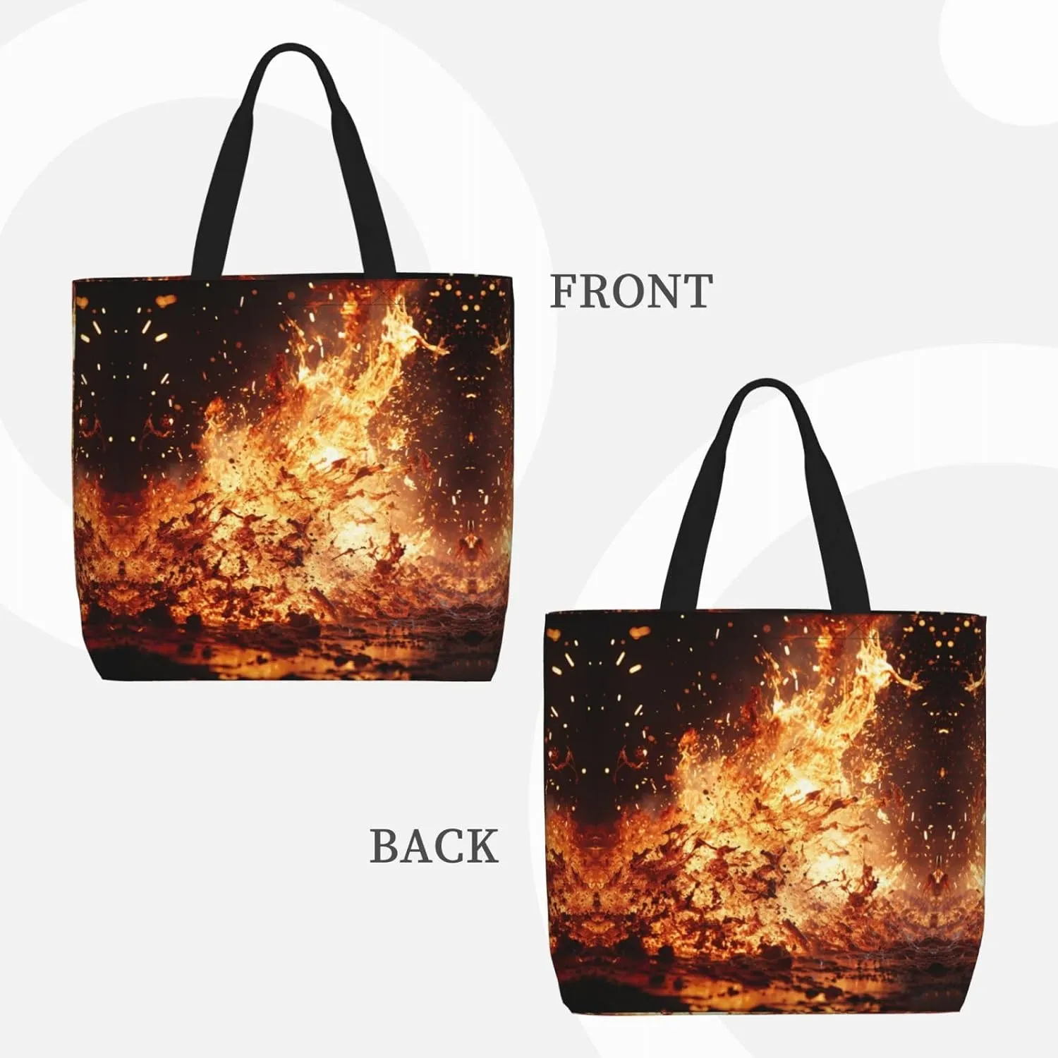 Volcano 3 Print Tote Bag Shoulde Bag Handbag Grocery Bags Reusable For Office Shopping Travel Casual Work Holiday