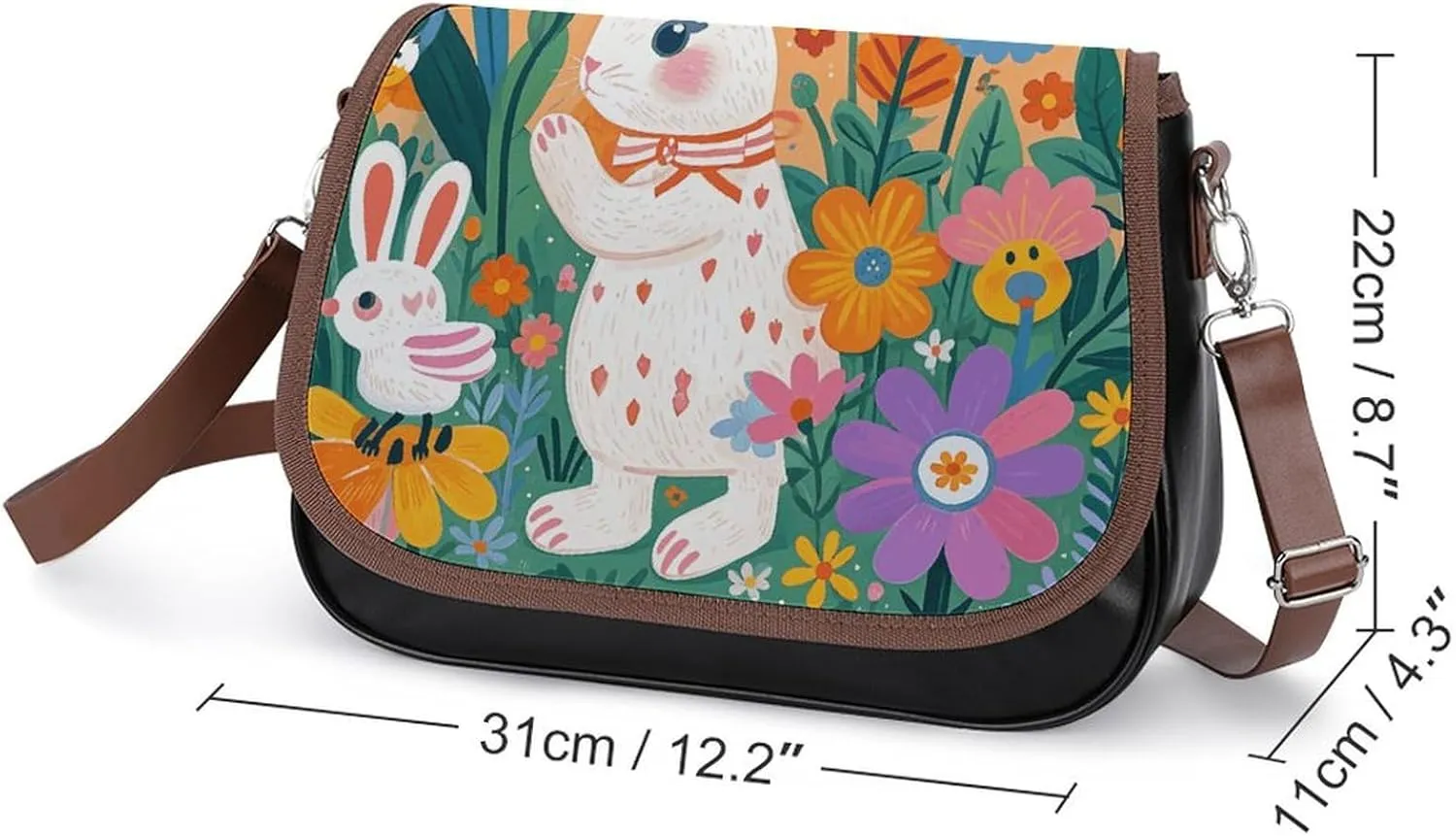 Weed Striped Crossbody Bags for Women Travel Shoulder Bag Small Leather Cross Body Handbags