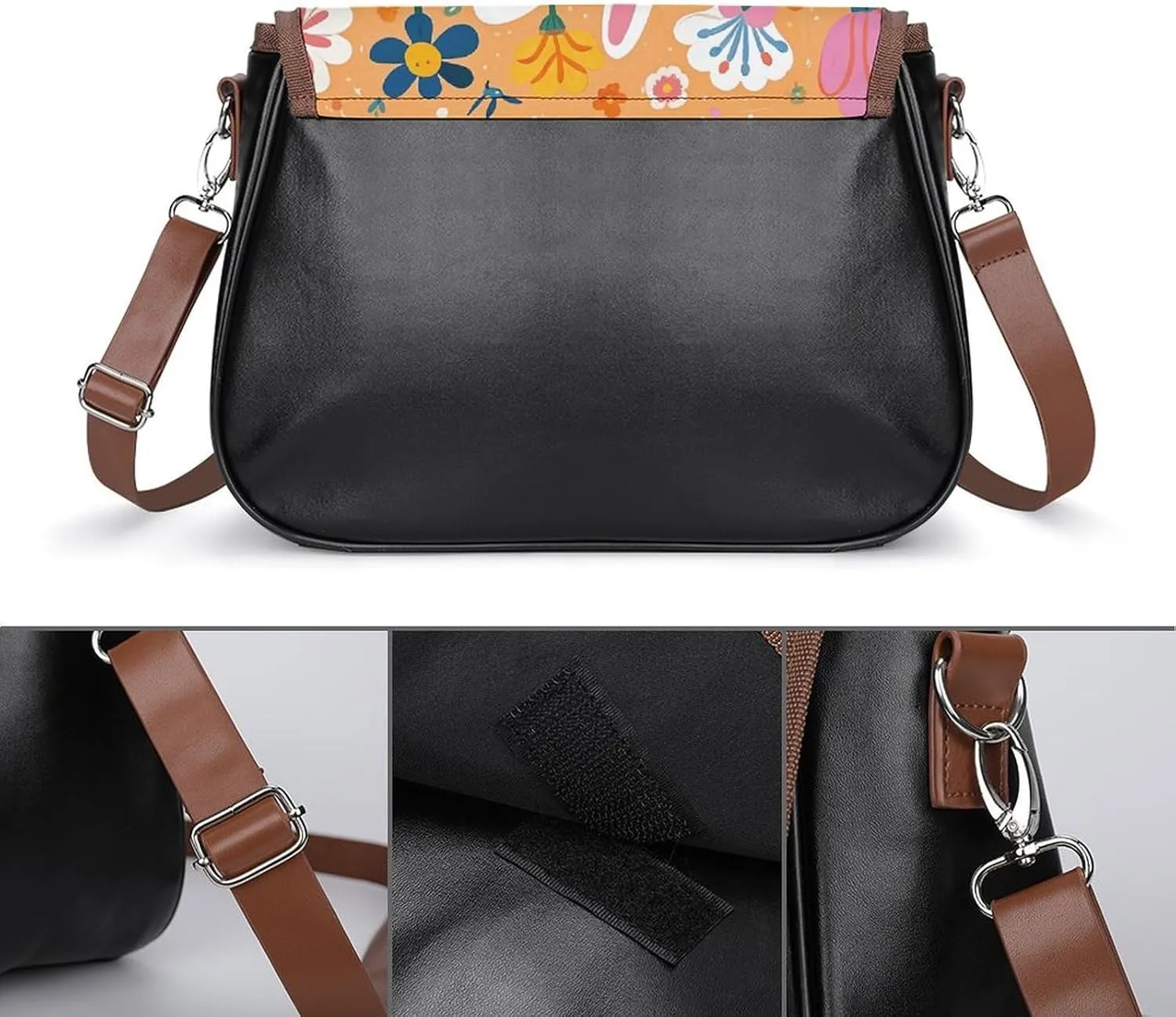 Weed Striped Crossbody Bags for Women Travel Shoulder Bag Small Leather Cross Body Handbags
