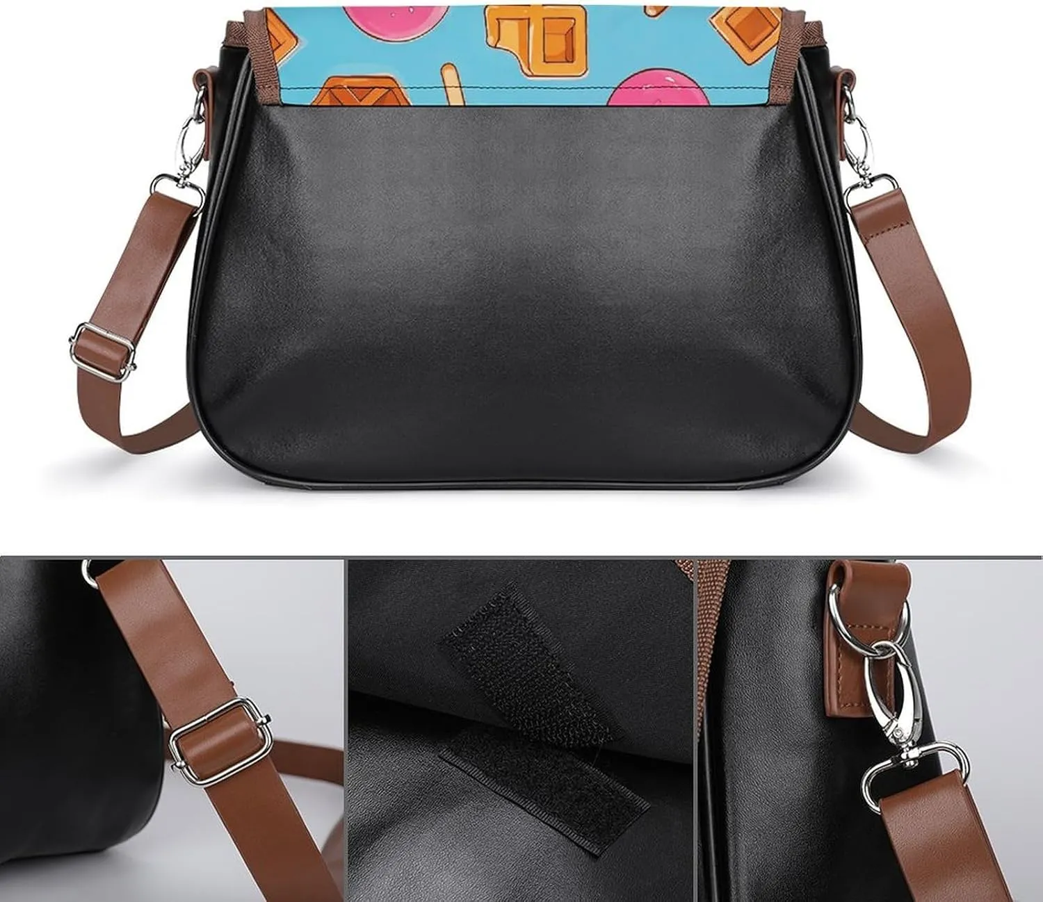 Weed Striped Crossbody Bags for Women Travel Shoulder Bag Small Leather Cross Body Handbags