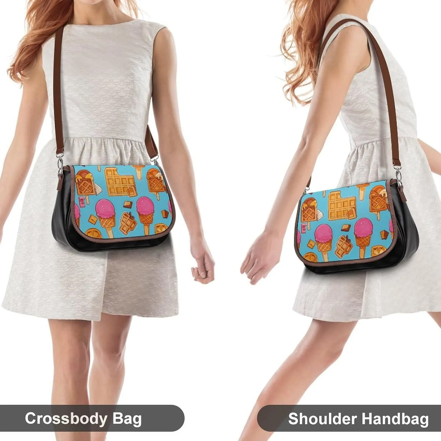 Weed Striped Crossbody Bags for Women Travel Shoulder Bag Small Leather Cross Body Handbags
