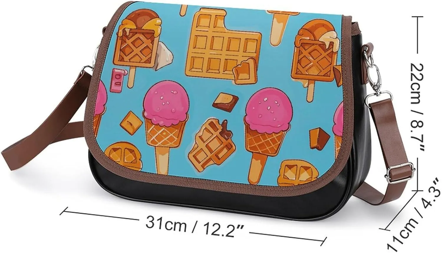 Weed Striped Crossbody Bags for Women Travel Shoulder Bag Small Leather Cross Body Handbags