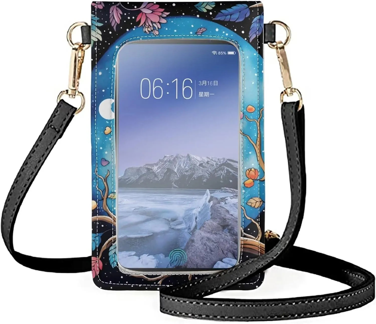 WELLFLYHOM Mini Touchscreen Crossbody Phone Bags for Women with Card Slots Shoulder Bag Purse Leather