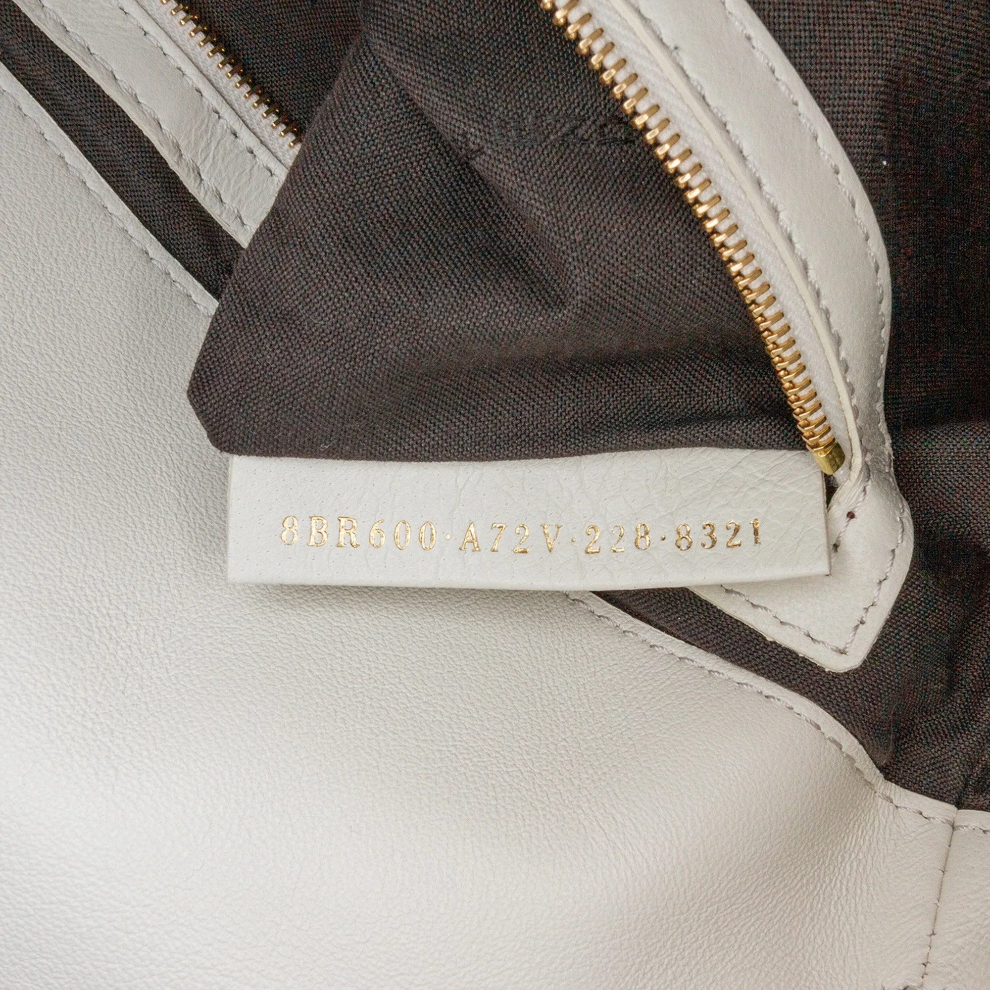 White Fendi Zucca Embossed Leather Baguette Satchel