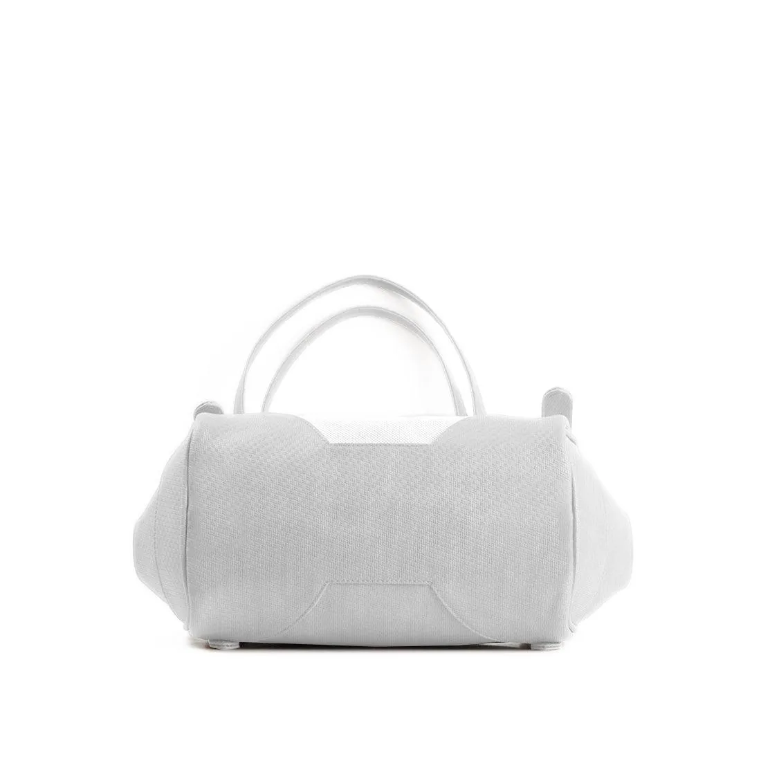 White Leather Tote Bag palestine flower