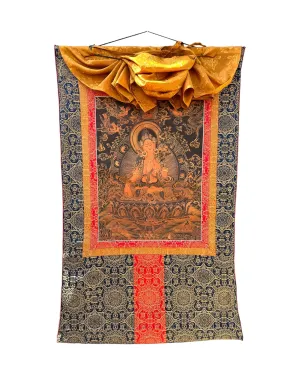 White Tara Hand Painted silk Thangka