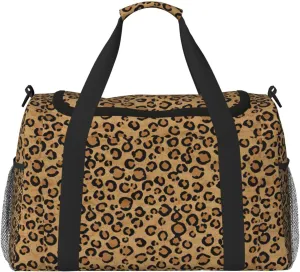 Wild Leopard Animal Print Weekender Bag Large Capacity Hand Travel Bag Carry On Tote Airplane Travel Tote