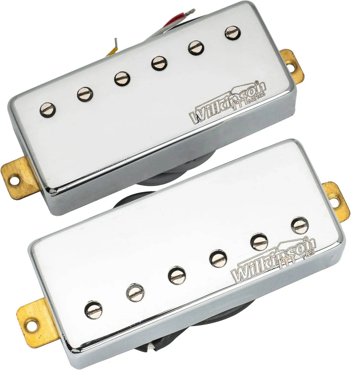Wilkinson M Series Ceramic Mini Humbuckers Electric Guitar Neck and Bridge Pickups Set for Les Paul/Fire-bird, Chrome