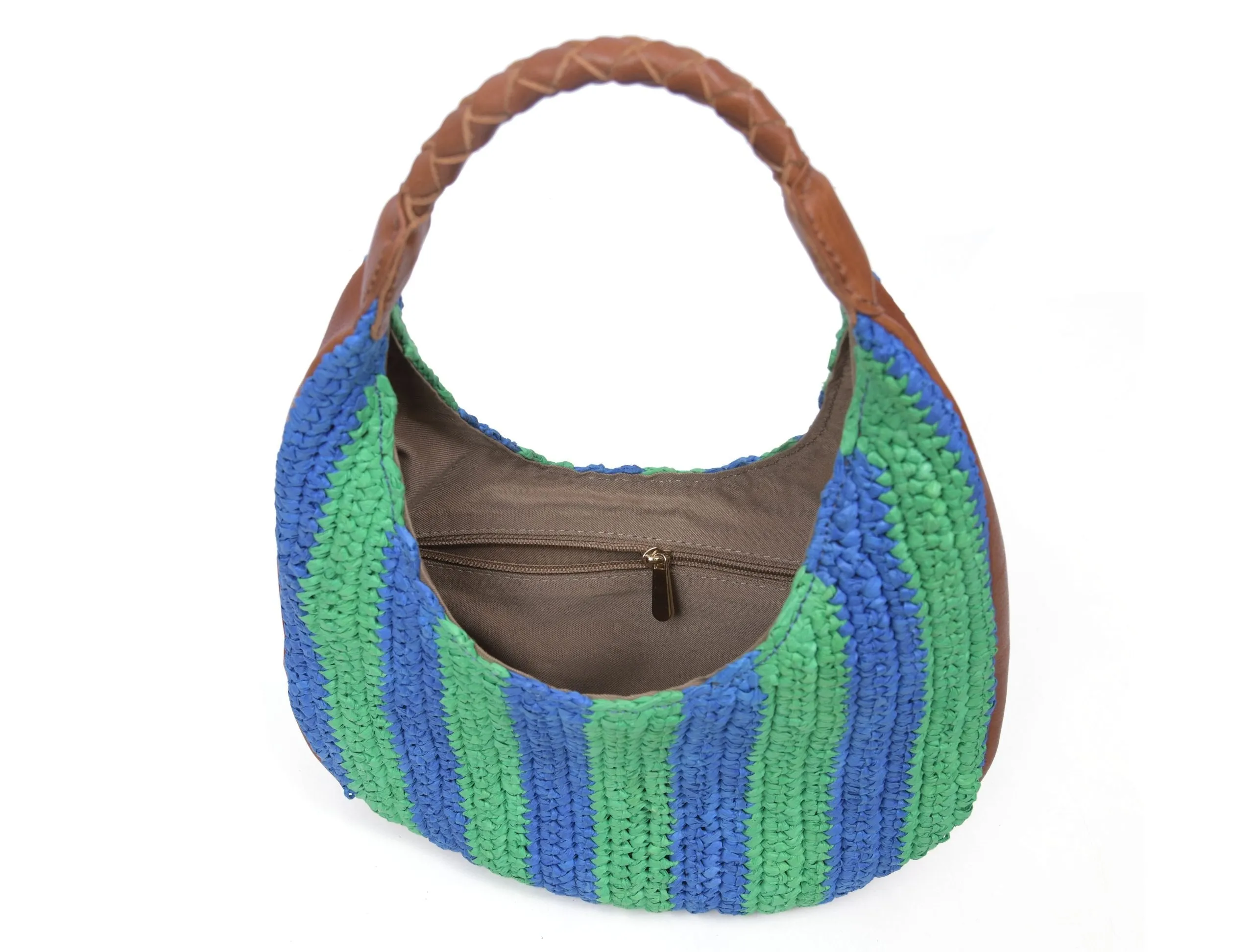 Willow Raffia Stripe Hobo Bag