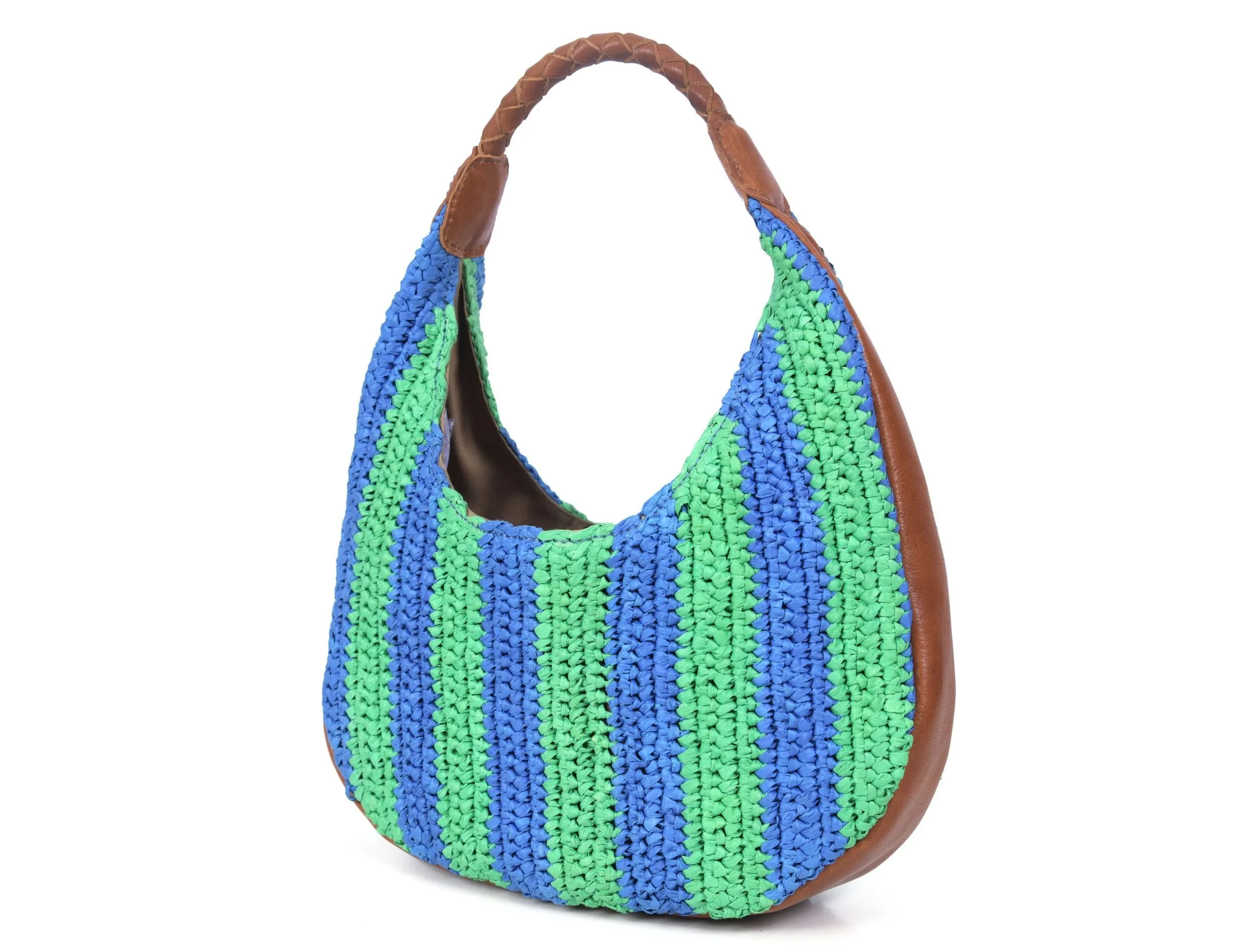 Willow Raffia Stripe Hobo Bag