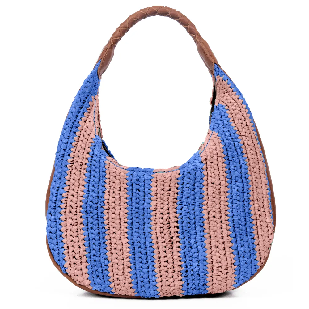 Willow Raffia Stripe Hobo Bag