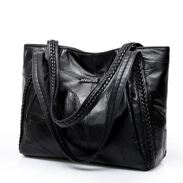 Women Bag Oil Wax Leather Handbags Luxury