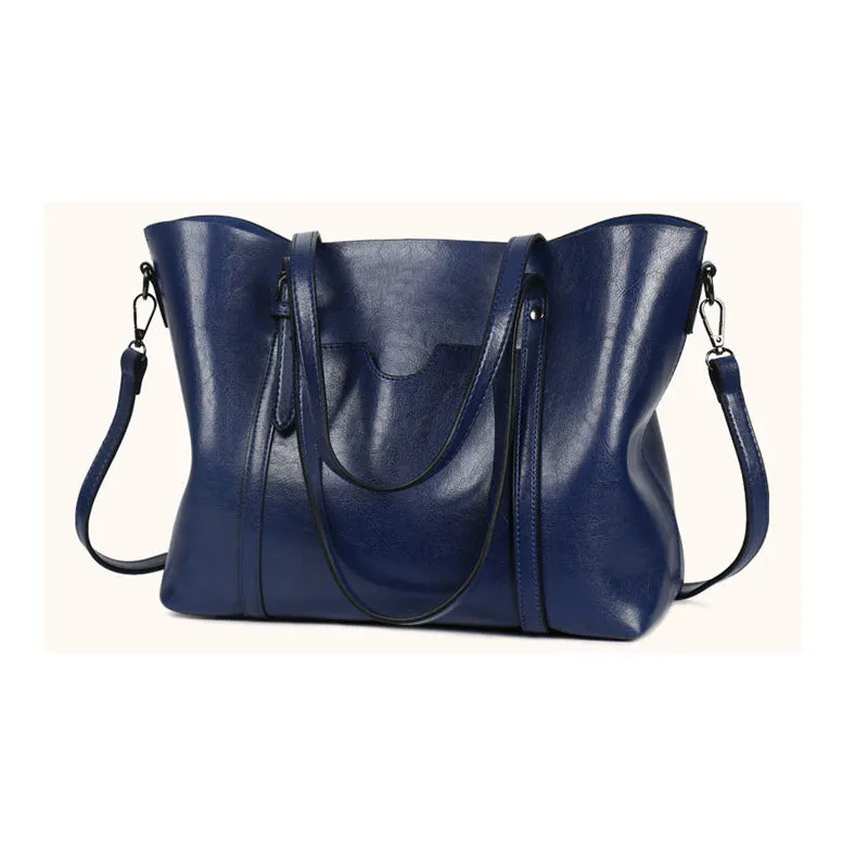 Women Bag Oil Wax Leather Handbags Luxury